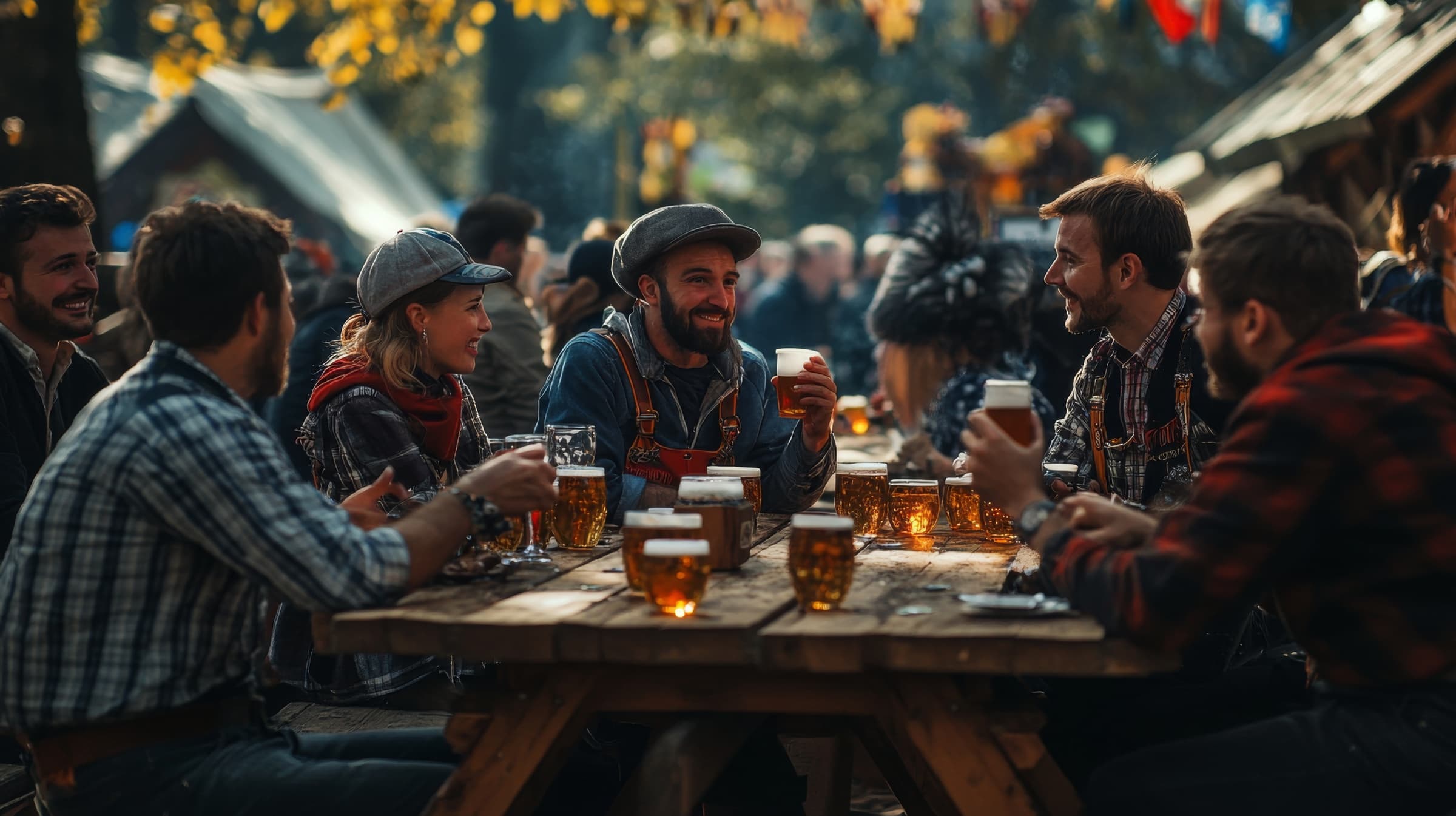 People enjoying beer